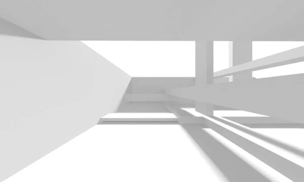 Fundo Moderno Branco Conceito Construção Abstrato Render — Fotografia de Stock