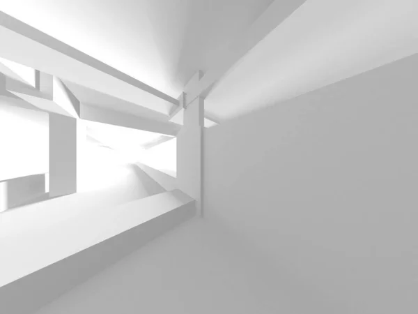 Fundo Moderno Branco Conceito Construção Abstrato Render — Fotografia de Stock