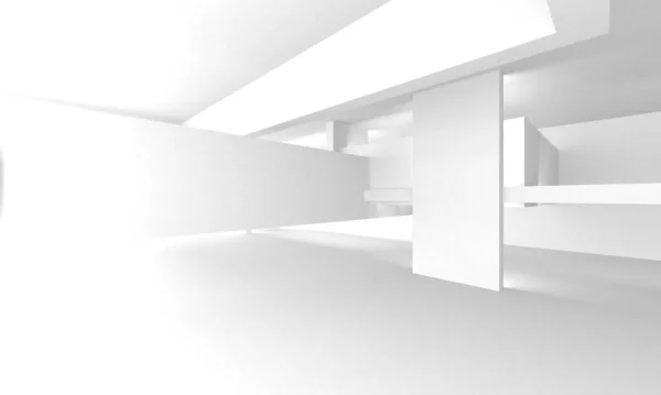 Fondo Blanco Moderno Concepto Abstracto Construcción Renderizado — Foto de Stock