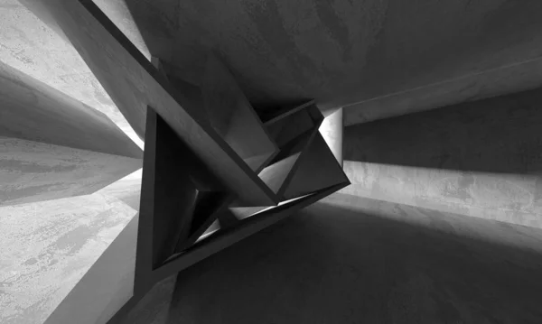抽象建築の背景 コンクリートの内部を空にします 3Dレンダリング — ストック写真