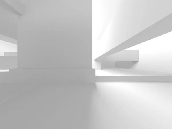 Concepto Abstracto Diseño Arquitectura Blanca Ilustración Renderizado — Foto de Stock