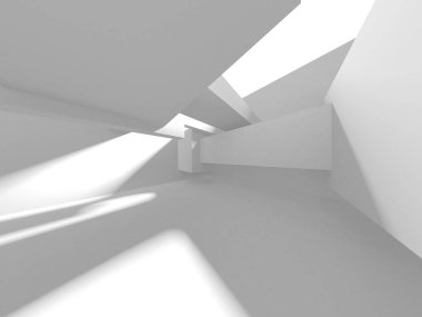 Beyaz Modern Arkaplan. Soyut Bina Konsepti. 3d Hazırlama