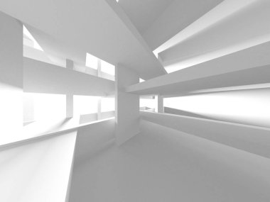 Aydınlatılmış koridor iç tasarımı. Boş Oda İç mimarisi. 3 Boyutlu Hazırlama