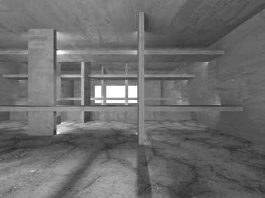 Soyut mimari arka plan. İçi boş beton döşeme. 3d hazırlayıcı