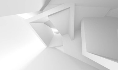 Aydınlatılmış koridor iç tasarımı. Boş Oda İç mimarisi. 3 Boyutlu Hazırlama