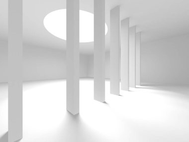 Beyaz Modern Arkaplan. Soyut Bina Konsepti. 3d Hazırlama