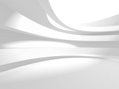 Aydınlatılmış koridor iç tasarımı. Boş Oda İç mimarisi. 3 Boyutlu Hazırlama