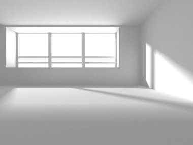 Beyaz Modern Arkaplan. Soyut Bina Konsepti. 3d Hazırlama