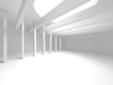 Soyut Beyaz Mimari Tasarım Konsepti. 3d Görüntüleme