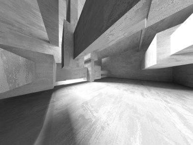 Soyut mimari arka plan. İçi boş beton döşeme. 3d hazırlayıcı