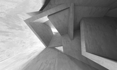 Dark Beton Duvar Mimarisi. Boş Oda. 3d Görüntüleme