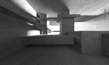 Soyut mimari arka plan. İçi boş beton döşeme. 3d hazırlayıcı