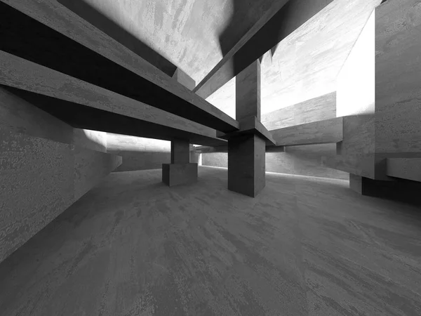 Soyut mimari arka plan. İçi boş beton döşeme. 3d hazırlayıcı