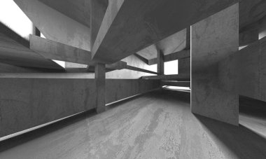 Soyut mimari arka plan. İçi boş beton döşeme. 3d hazırlayıcı