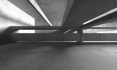 Soyut mimari arka plan. İçi boş beton döşeme. 3d hazırlayıcı