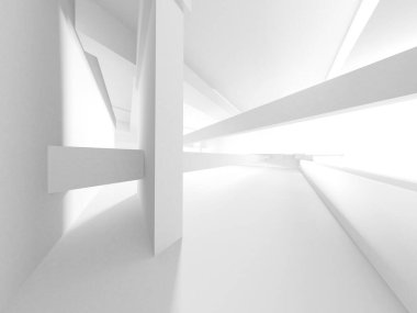 Aydınlatılmış koridor iç tasarımı. Boş Oda İç mimarisi. 3 Boyutlu Hazırlama