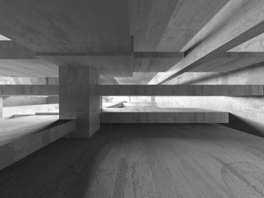 Soyut mimari arka plan. İçi boş beton döşeme. 3d hazırlayıcı