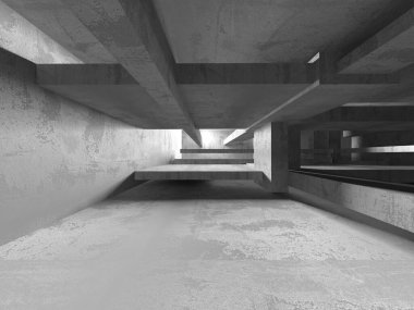 Soyut mimari arka plan. İçi boş beton döşeme. 3d hazırlayıcı