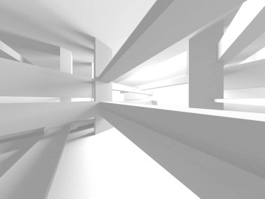 Aydınlatılmış koridor iç tasarımı. Boş Oda İç mimarisi. 3 Boyutlu Hazırlama