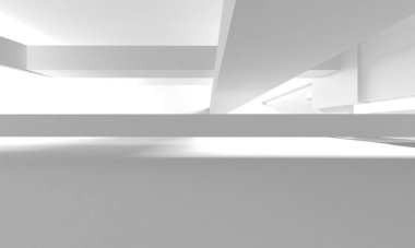 Aydınlatılmış koridor iç tasarımı. Boş Oda İç mimarisi. 3 Boyutlu Hazırlama