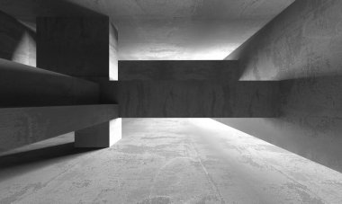 Soyut mimari arka plan. İçi boş beton döşeme. 3d hazırlayıcı