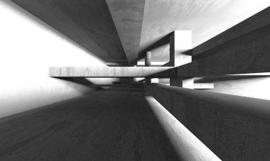 Soyut mimari arka plan. İçi boş beton döşeme. 3d hazırlayıcı