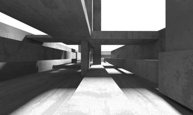 Soyut mimari arka plan. İçi boş beton döşeme. 3d hazırlayıcı