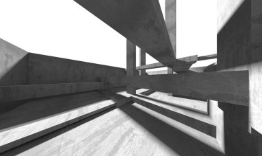 Soyut mimari iç plan. Boş beton oda. 3d hazırlayıcı