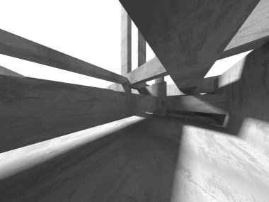 Soyut mimari iç plan. Boş beton oda. 3d hazırlayıcı