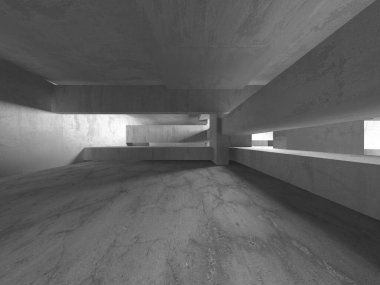 Soyut mimari arka plan. İçi boş beton döşeme. 3d hazırlayıcı