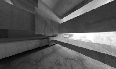 Soyut mimari arka plan. İçi boş beton döşeme. 3d hazırlayıcı