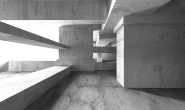 Soyut mimari arka plan. İçi boş beton döşeme. 3d hazırlayıcı