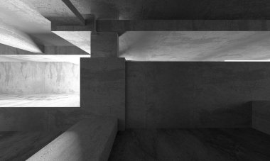 Soyut mimari arka plan. İçi boş beton döşeme. 3d hazırlayıcı