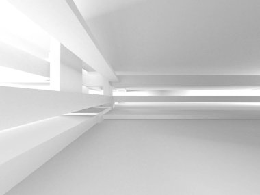 Aydınlatılmış koridor iç tasarımı. Boş Oda İç mimarisi. 3 Boyutlu Hazırlama