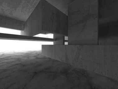 Soyut mimari arka plan. İçi boş beton döşeme. 3d hazırlayıcı