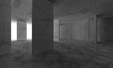 Soyut mimari arka plan. İçi boş beton döşeme. 3d hazırlayıcı