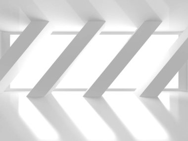 Beyaz Modern Arkaplan. Soyut Bina Konsepti. 3d Hazırlama