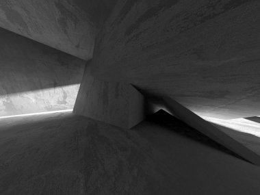 Soyut mimari arka plan. İçi boş beton döşeme. 3d hazırlayıcı