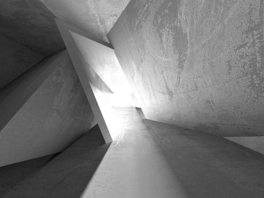 Soyut mimari iç plan. Boş beton oda. 3d hazırlayıcı