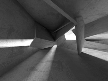 Soyut mimari arka plan. İçi boş beton döşeme. 3d hazırlayıcı