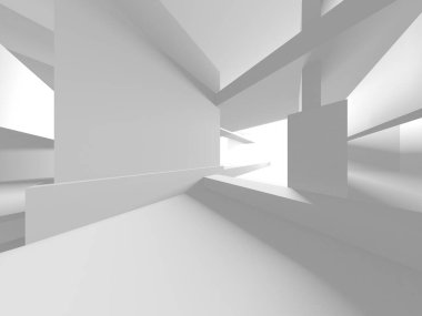 Soyut Beyaz Mimari Tasarım Konsepti. 3d Görüntüleme