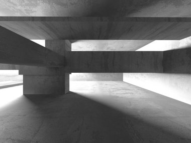 Soyut Beyaz Mimari Tasarım Konsepti. 3d Görüntüleme