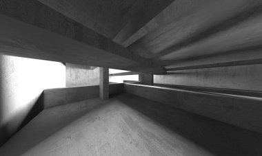 Soyut Beyaz Mimari Tasarım Konsepti. 3d Görüntüleme