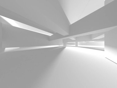 Soyut Beyaz Mimari Tasarım Konsepti. 3d Görüntüleme