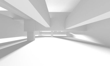 Soyut Beyaz Mimari Tasarım Konsepti. 3d Görüntüleme