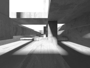 Soyut Beyaz Mimari Tasarım Konsepti. 3d Görüntüleme