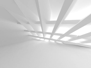 Soyut Beyaz Mimari Tasarım Konsepti. 3d Görüntüleme