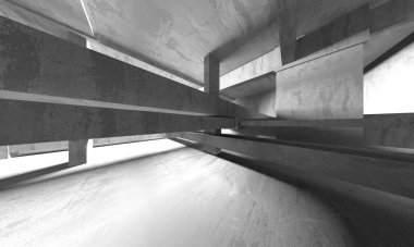 Soyut mimari arka plan. İçi boş beton döşeme. 3d hazırlayıcı