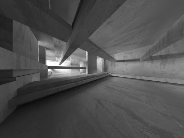 Arquitetura Abstrata Fundo Interior Concreto Áspero Vazio Renderização — Fotografia de Stock