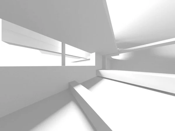 Fundo Moderno Branco Conceito Construção Abstrato Render — Fotografia de Stock